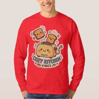 The Happy Toaster | 珍しい朝食ステッカーTシャツ Tシャツ