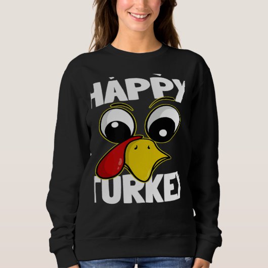 The Happy Turkey Family Group Matching Thanksgivin スウェットシャツ (正面)