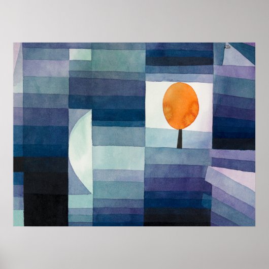 The Harbinger of Autumn ,Blue Famous Painting ポスター (正面)