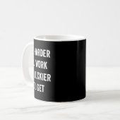 The Harder You Work The Luckier You Get Motivation コーヒーマグカップ (正面左)