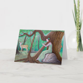 "The Harpist and the Tree" Greeting Card カード