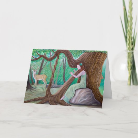 "The Harpist and the Tree" Greeting Card カード (正面)