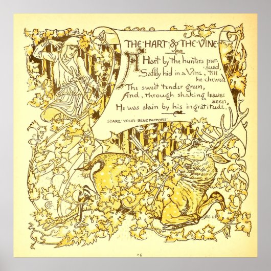  The Hart and the Vine Walter Crane ポスター (正面)