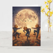 The Harvest Moon Scarecrow Dance On Halloween カード (黄色い花)
