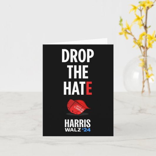 The Hate - No Maga Hat Vote Kamala Harris Tim Walz カード (黄色い花)