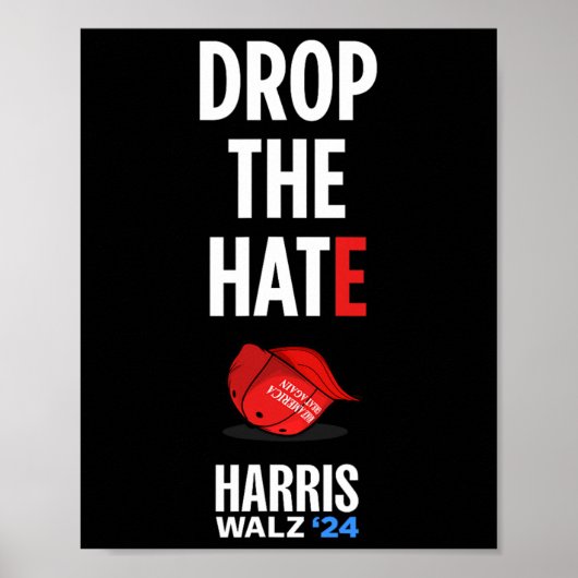 The Hate - No Maga Hat Vote Kamala Harris Tim Walz ポスター (正面)