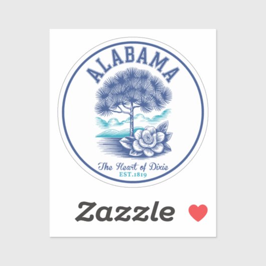 The Heart of Dixie – Alabama Camellia & Tree Graph シール (シート)