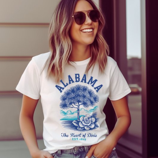 The Heart of Dixie – Alabama Camellia & Tree Graph トライブレンドＴシャツ