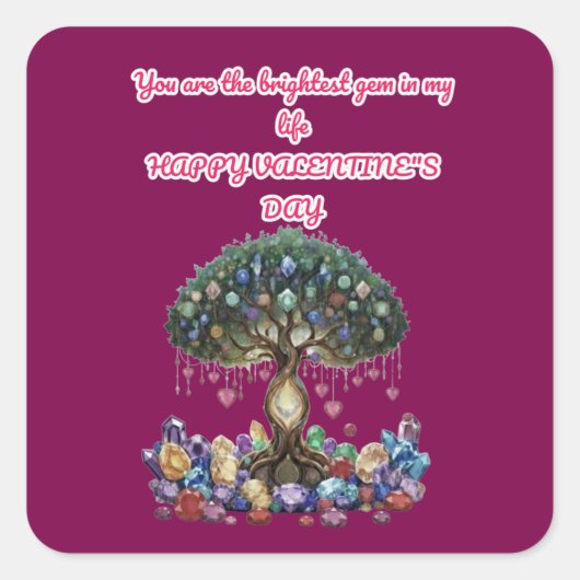 The Heart of the Gem Tree: A Romantic Valentine's  スクエアシール (正面)