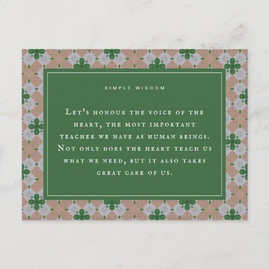 The Heart, Our Greatest Teacher Motivational Card ポストカード (正面)