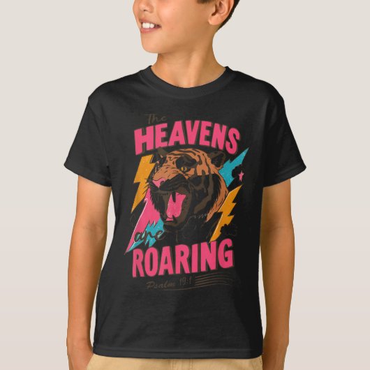 The Heavens Are Roaring Psalm 19_1, Retro Tiger Gr Tシャツ (正面)