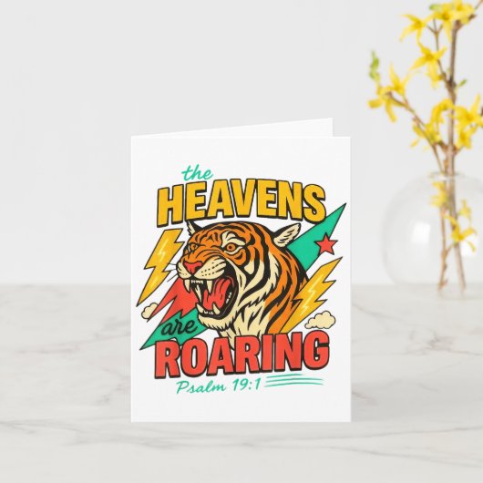 The Heavens Are Roaring Psalm 19_1 Tiger Christian カード (黄色い花)