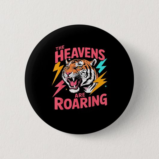 The Heavens Are Roaring Psalm 19_1 Tiger Christian 缶バッジ (正面)