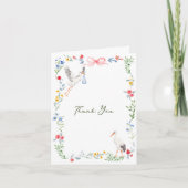 The Heirloom Rose & Ribbon Signature Stork サンキューカード (正面)