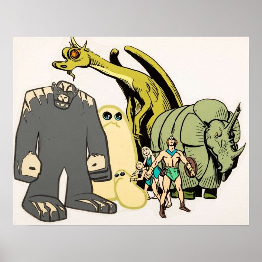 The Herculoids Comic Classic Vintage Retro Cartoon ポスター (正面)