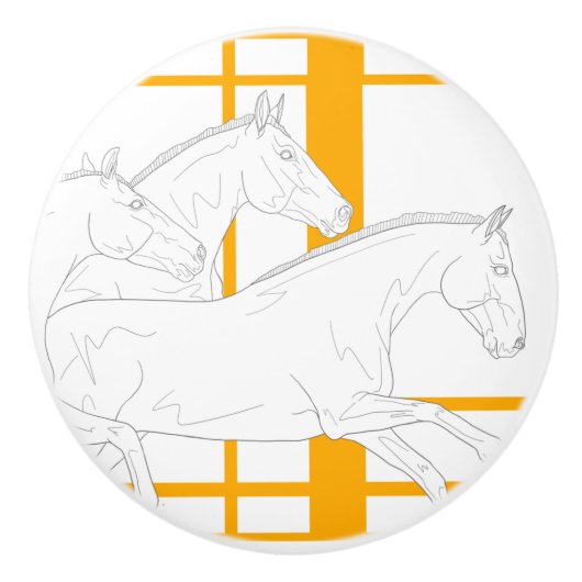 The Herd Horses Ceramic Knob セラミックノブ (正面)