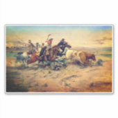 The Herd Quitter (by C. M. Russell, c.1897) シール (正面)