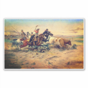 The Herd Quitter (by C. M. Russell, c.1897) シール
