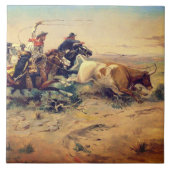 The Herd Quitter (by C. M. Russell, c.1897) タイル (正面)