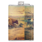 The Herd Quitter (by C. M. Russell, c.1897) フラスク (裏面)