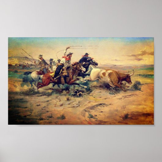 The Herd Quitter (by C. M. Russell, c.1897) ポスター (正面)