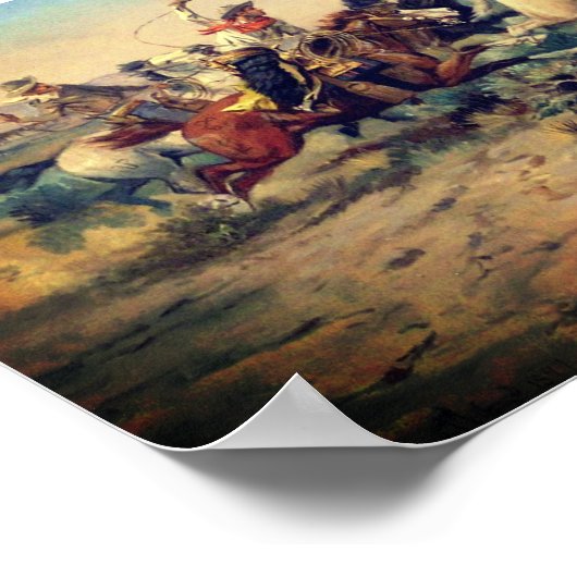 The Herd Quitter (by C. M. Russell, c.1897) ポスター (角)