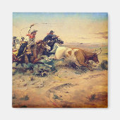 The Herd Quitter (by C. M. Russell, c.1897) マグネット (正面)