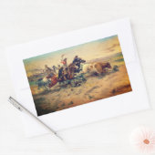 The Herd Quitter (by C. M. Russell, c.1897) 長方形シール (封筒)