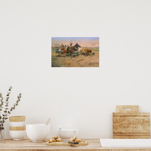 The Herd Quitter by Charles Marion Russell ポスター (キッチン)