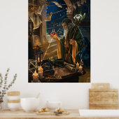 The Hermit card illustration - alchemy art ポスター (キッチン)