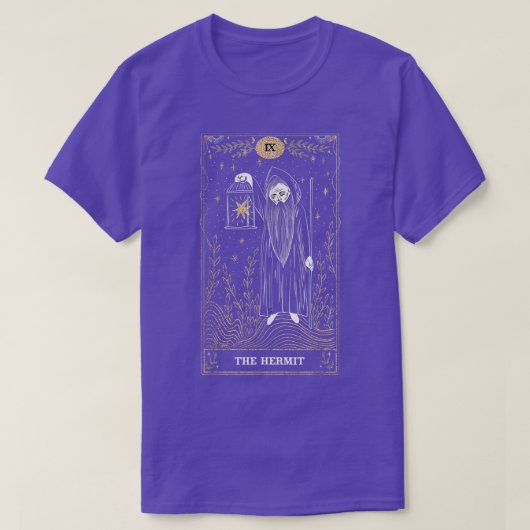 The Hermit  IX Tarot Card  Tシャツ (デザイン正面)