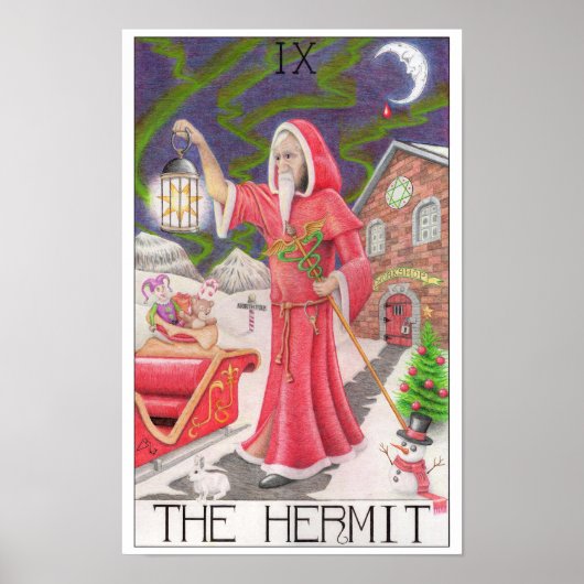 The Hermit tarot card ポスター (正面)