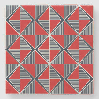 The Hetman’s Shield: Crimson & Slate Geometric ストーンコースター