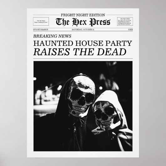 The Hex Press Newspaper Haunted House Party ポスター (正面)