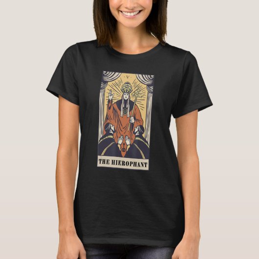 The Hierophant Gothic Tarot Card Magic Fortune Tel Tシャツ (正面)