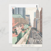 The High Line NYC Pastel Art ポストカード (正面/裏面)