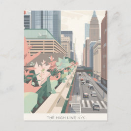 The High Line NYC Pastel Art ポストカード