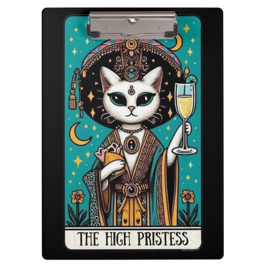 The High Priestess Tarot Cat | Mystical Witchy クリップボード (正面)