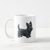 The Highland Diehard – Scottish Terrier Spirit Art コーヒーマグカップ (左)