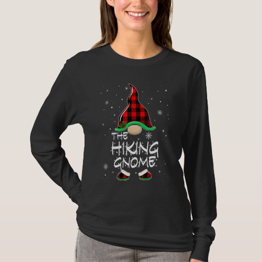 The Hiking Gnome Red Buffalo Plaid Christmas Pajam Tシャツ (正面)