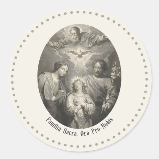 The Holy Family And Holy Trinity Round Sticker ラウンドシール (正面)