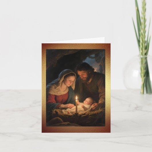 The Holy Family by Candlelight Christmas シーズンカード (正面)