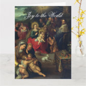 The Holy Kinship Baby Jesus Christmas Greetings カード (黄色い花)