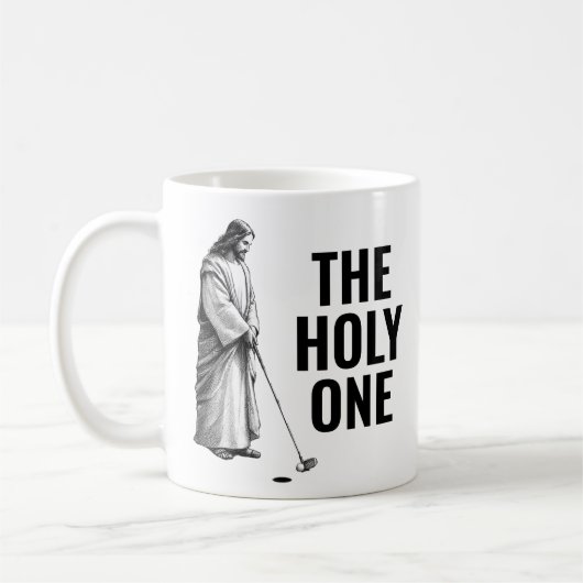 The Holy One - Golfing Jesus コーヒーマグカップ (左)