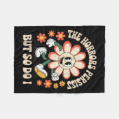 The Horrors Persist But So Do I フリースブランケット (正面(横))