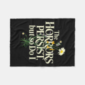 The Horrors Persist But So Do I Mental Health Flow フリースブランケット (正面(横))