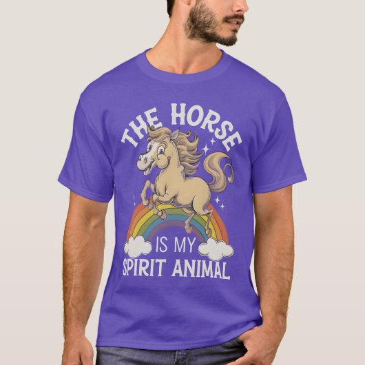 The Horse Is My Spirit Animal Rainbow funny Tシャツ (正面)