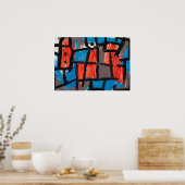 The Hour Before One Night ,Blue Famous Painting ポスター (キッチン)