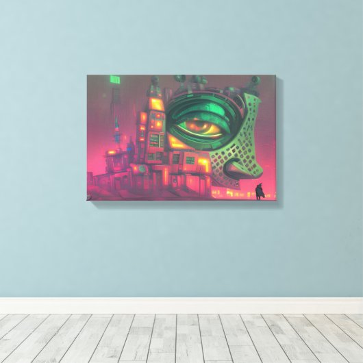 The House is Not Impressed Acrylic Sign キャンバスプリント (インサイチュ (ウッドフロア))
