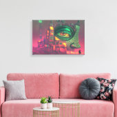 The House is Not Impressed Acrylic Sign キャンバスプリント (インサイチュ (リビング))